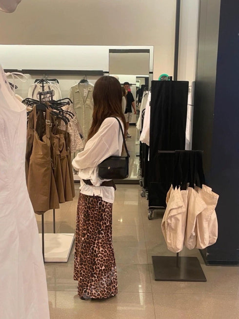 Latest Trendy Animal Print Satin A-Line Skirts